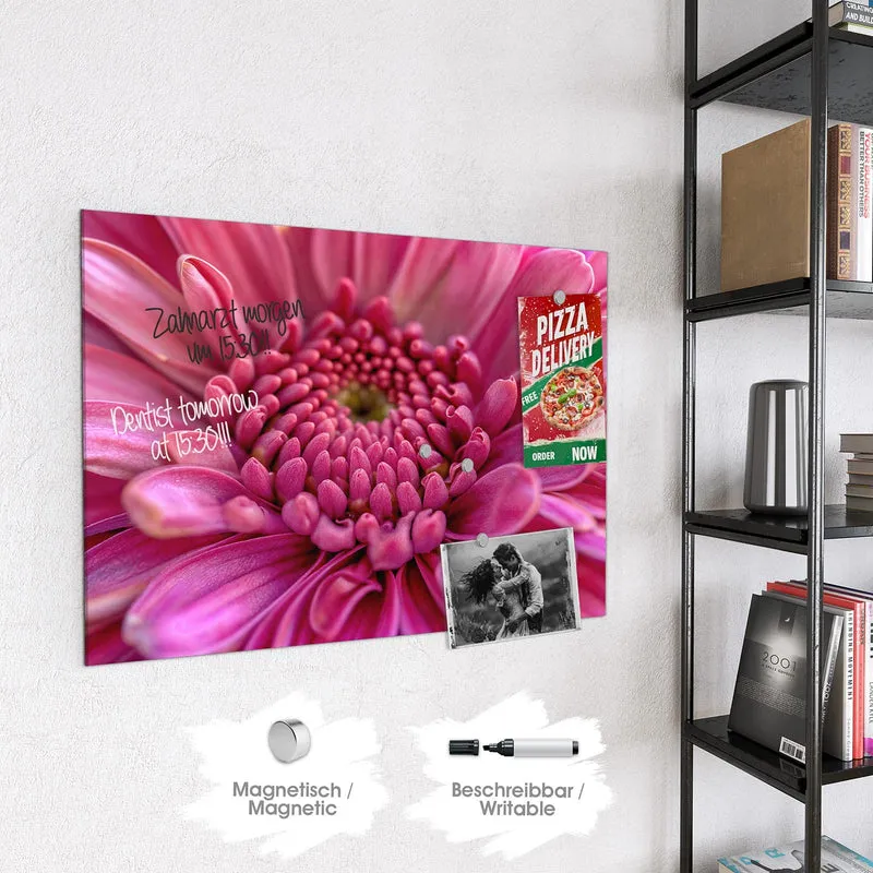 Magnettafel - Pinke Blütenspirale