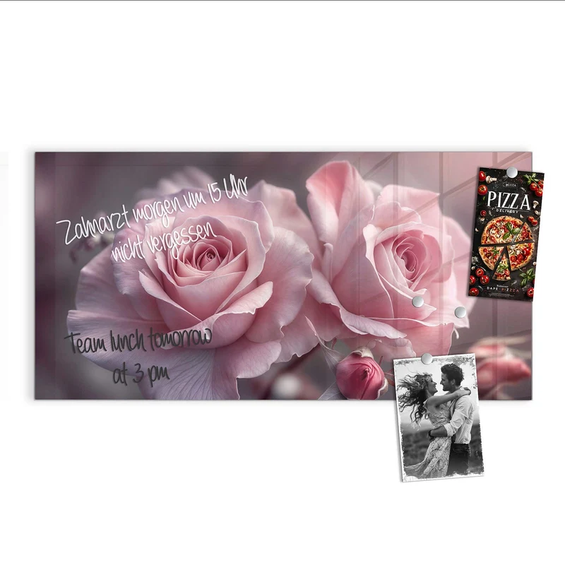 Magnettafel - Romantische Rosen