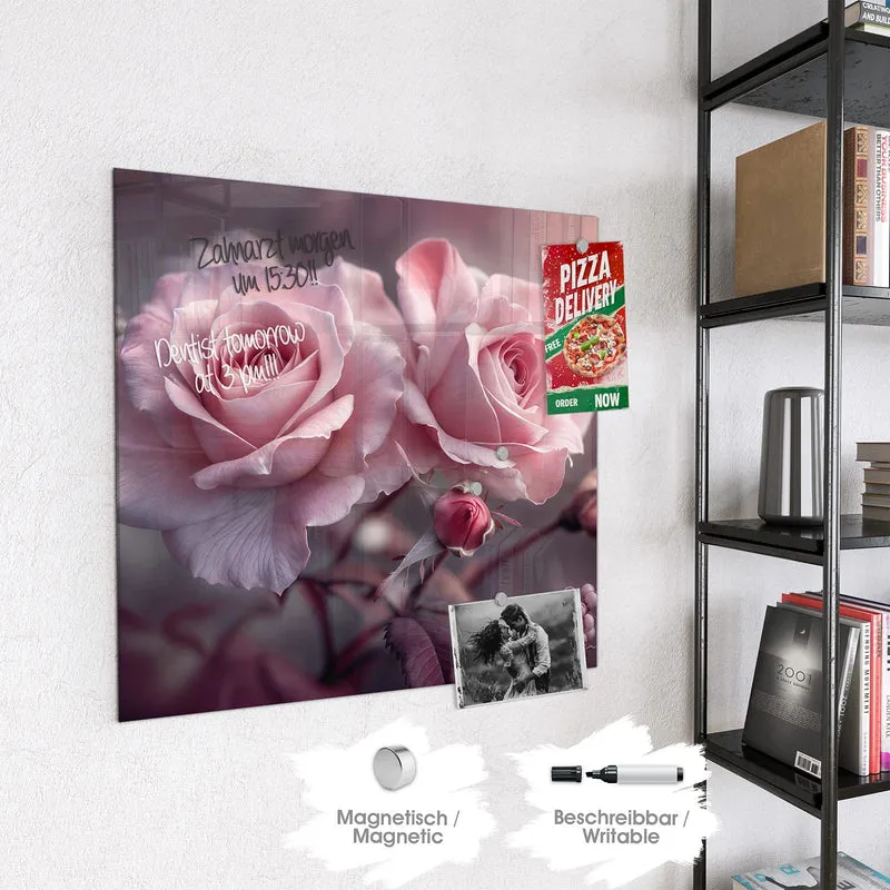 Magnettafel - Romantische Rosen