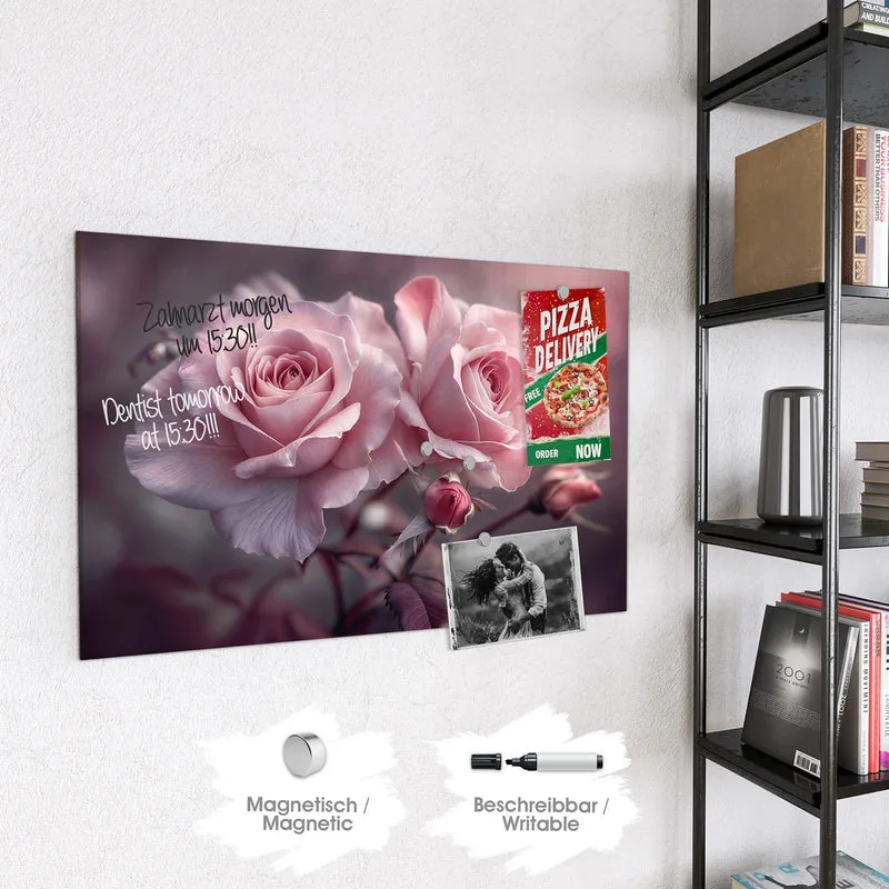 Magnettafel - Romantische Rosen