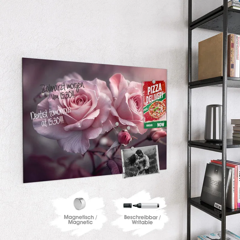 Magnettafel - Romantische Rosen