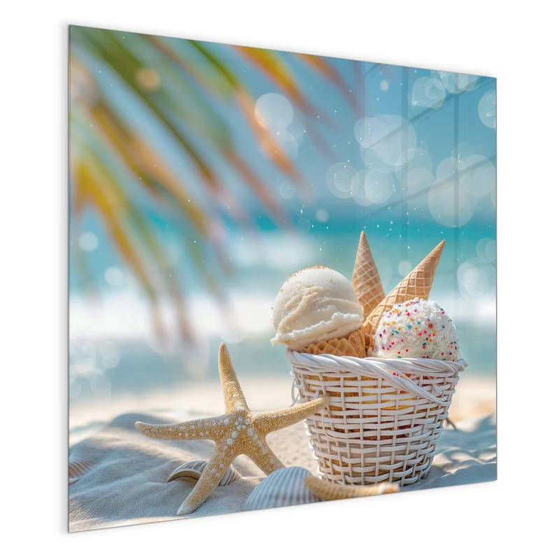 Magnettafel - Eiskugeln am Strand