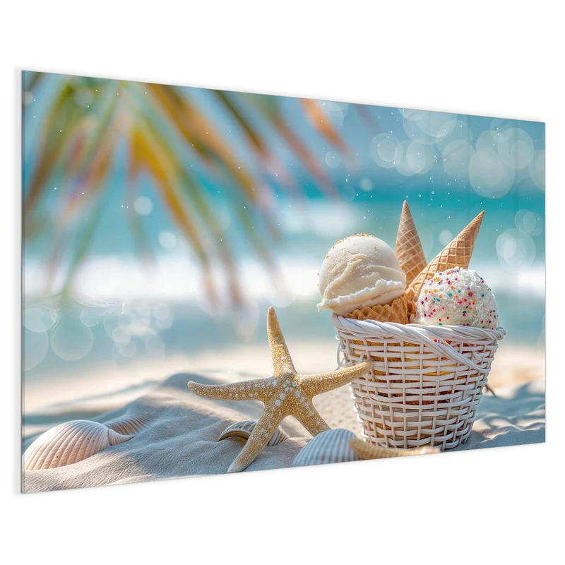Magnettafel - Eiskugeln am Strand