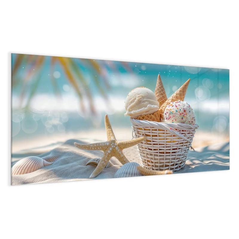 Magnettafel - Eiskugeln am Strand