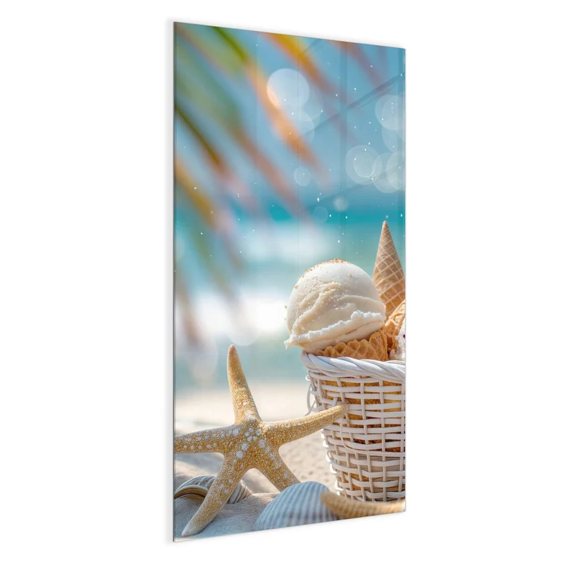 Magnettafel - Eiskugeln am Strand