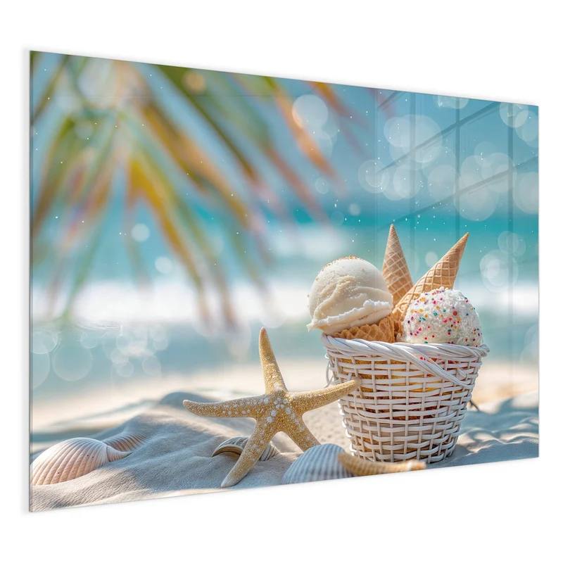 Magnettafel - Eiskugeln am Strand