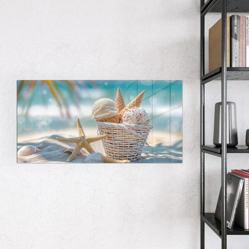 Magnettafel - Eiskugeln am Strand