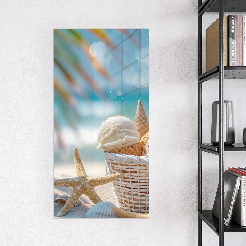 Magnettafel - Eiskugeln am Strand