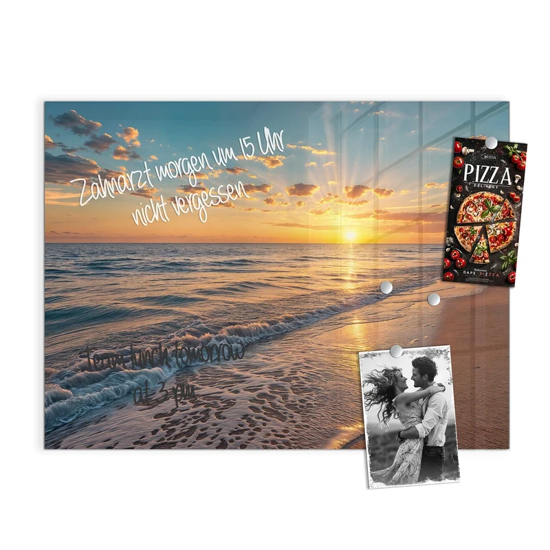 Magnettafel - Abendsonne am Strand