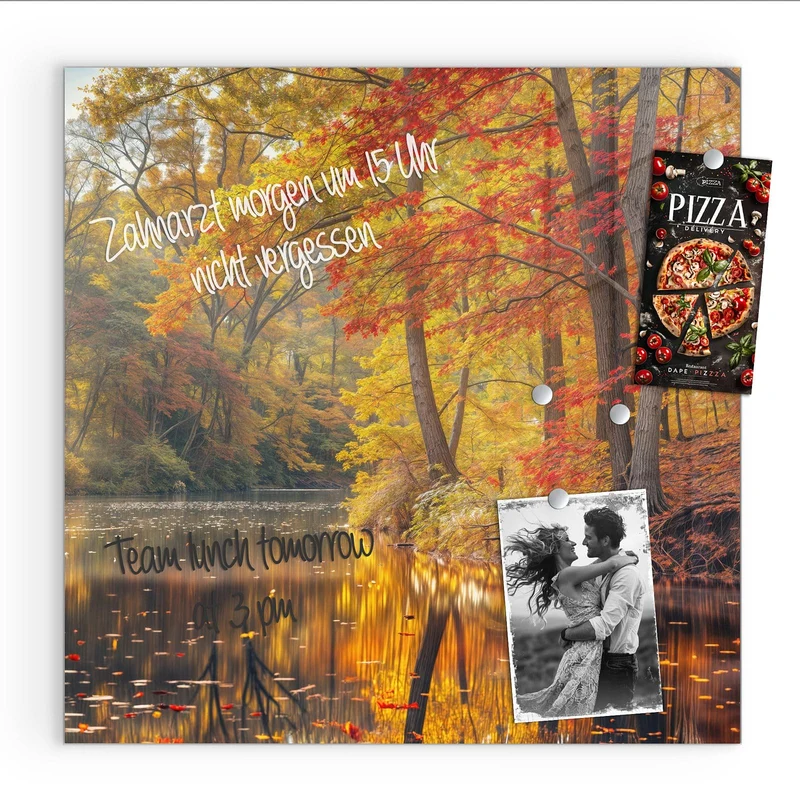 Magnettafel - Herbstfarben am Seeufer