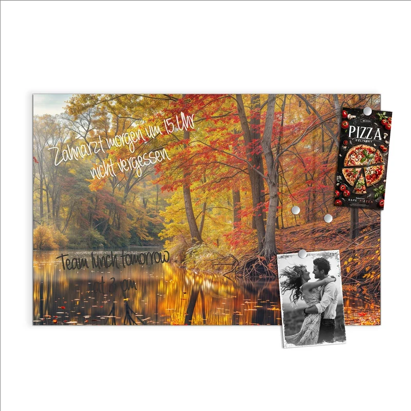 Magnettafel - Herbstfarben am Seeufer