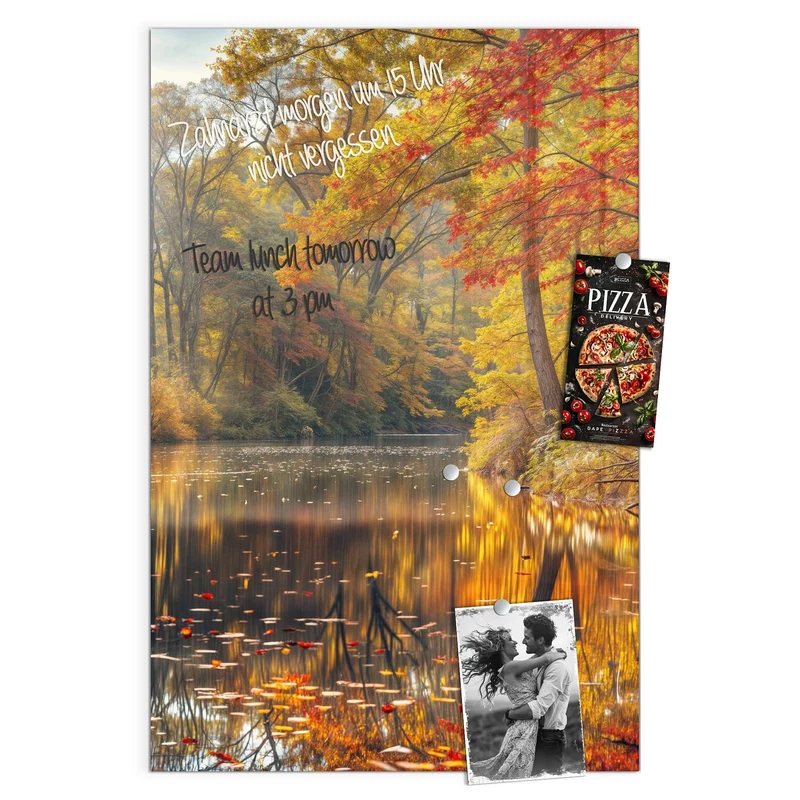 Magnettafel - Herbstfarben am Seeufer