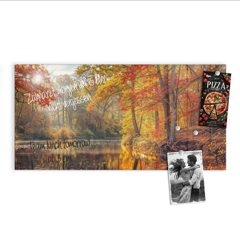 Magnettafel - Herbstfarben am Seeufer