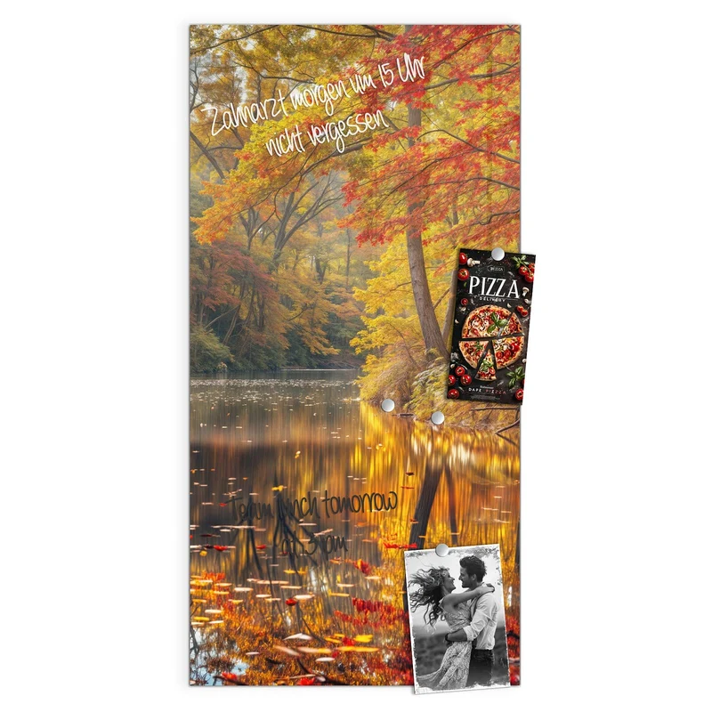 Magnettafel - Herbstfarben am Seeufer