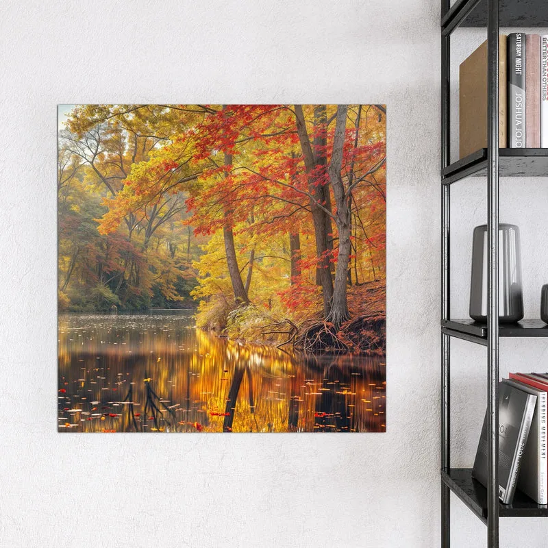 Magnettafel - Herbstfarben am Seeufer