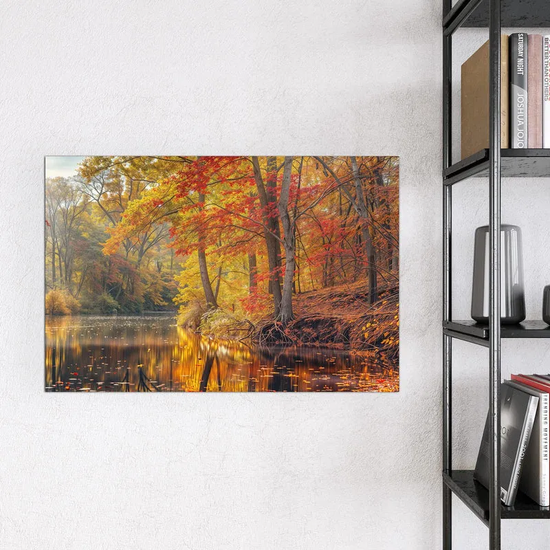 Magnettafel - Herbstfarben am Seeufer