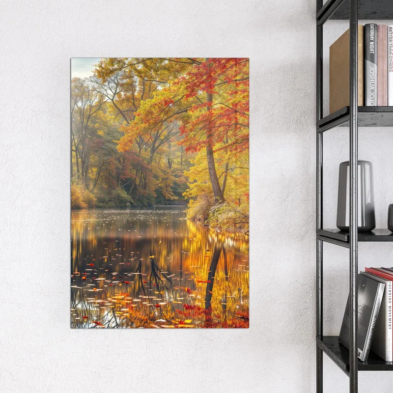 Magnettafel - Herbstfarben am Seeufer