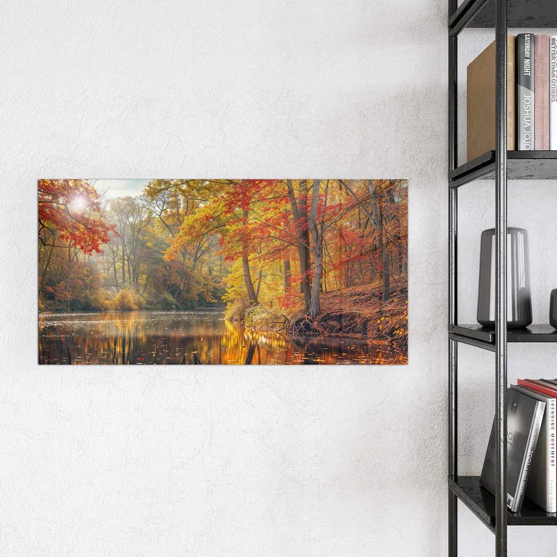 Magnettafel - Herbstfarben am Seeufer