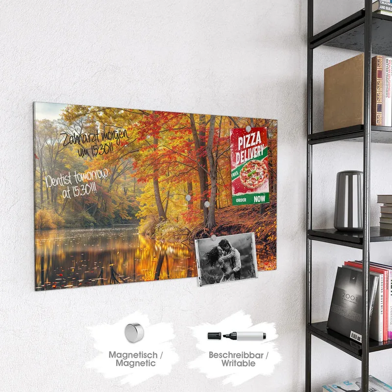 Magnettafel - Herbstfarben am Seeufer