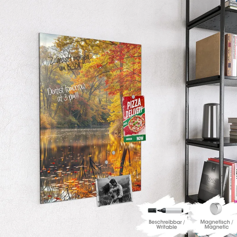 Magnettafel - Herbstfarben am Seeufer