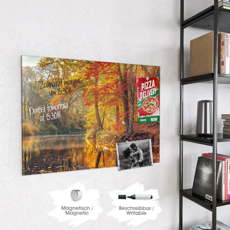 Magnettafel - Herbstfarben am Seeufer