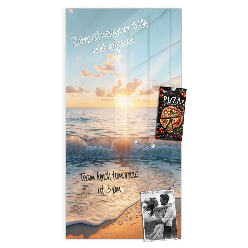 Magnettafel - Sonne über der Brandung