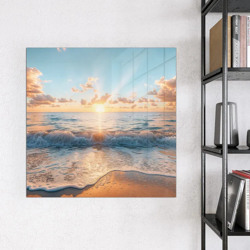 Magnettafel - Sonne über der Brandung