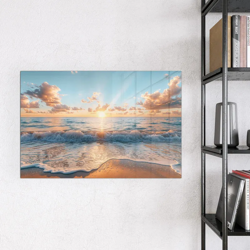 Magnettafel - Sonne über der Brandung