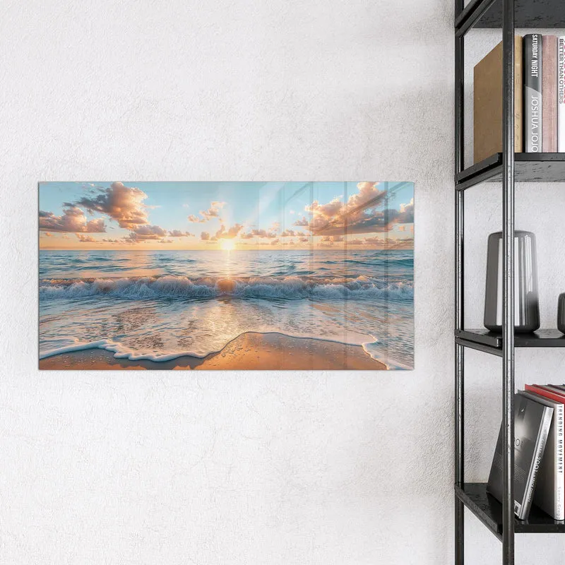 Magnettafel - Sonne über der Brandung