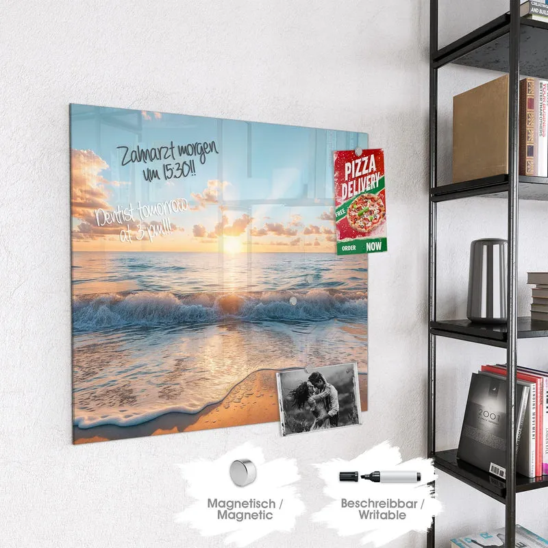 Magnettafel - Sonne über der Brandung