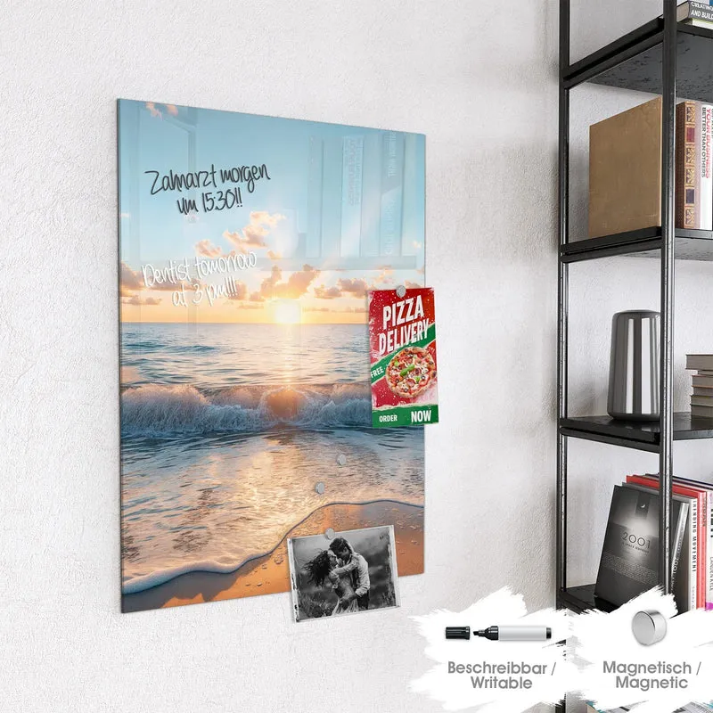 Magnettafel - Sonne über der Brandung