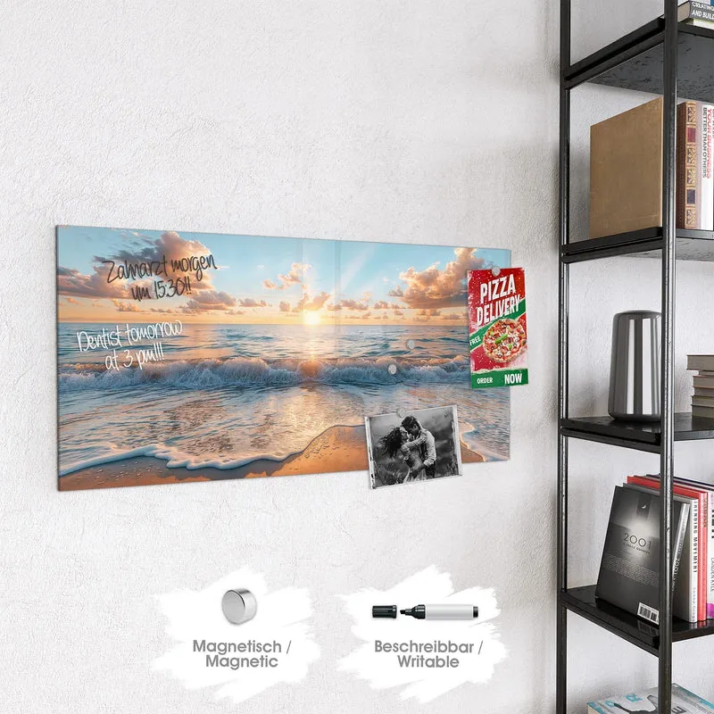 Magnettafel - Sonne über der Brandung
