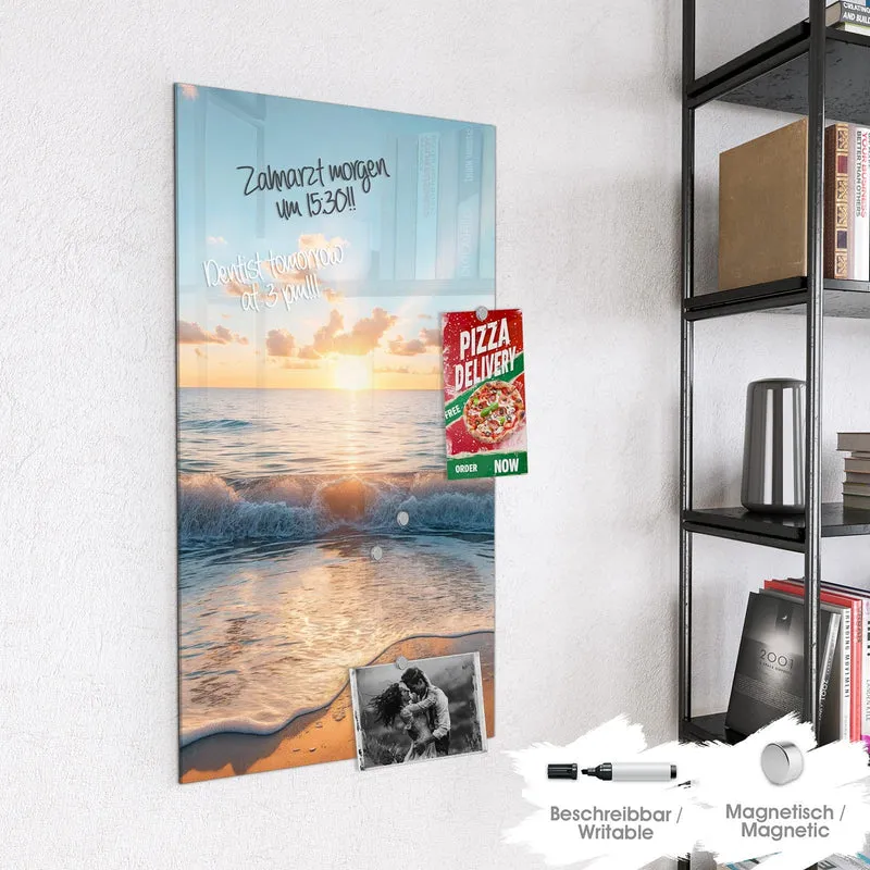 Magnettafel - Sonne über der Brandung