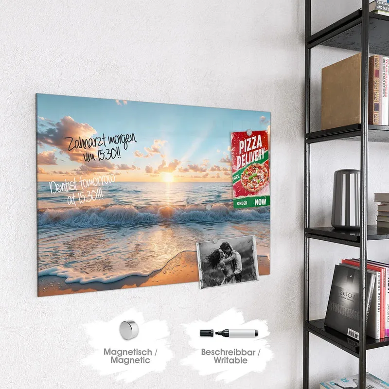 Magnettafel - Sonne über der Brandung