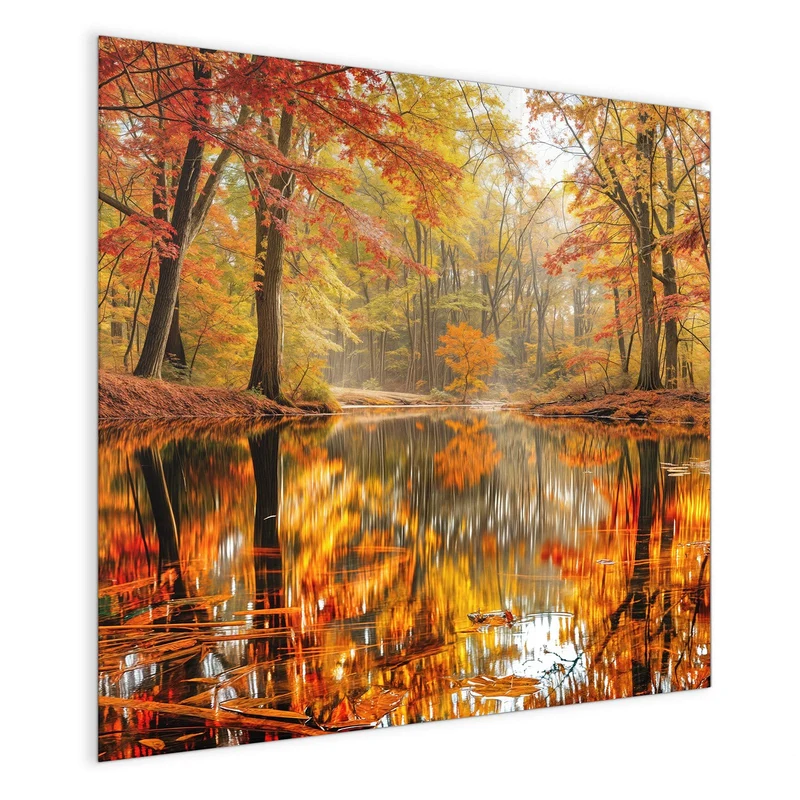 Magnettafel - Herbstwald am See