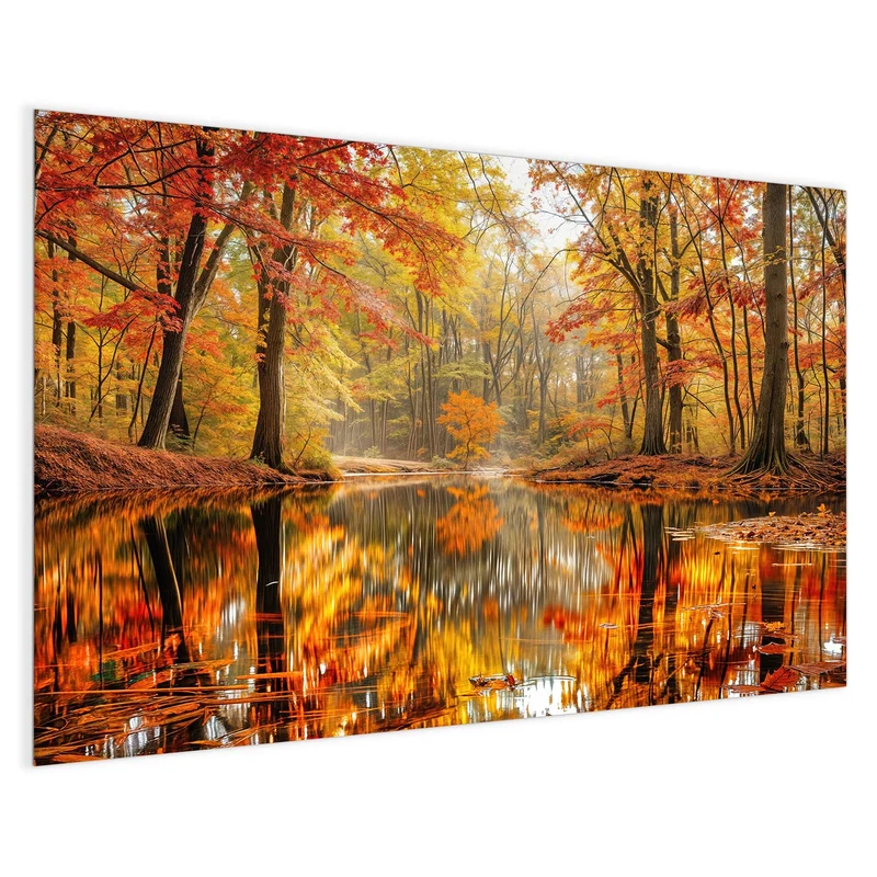 Magnettafel - Herbstwald am See