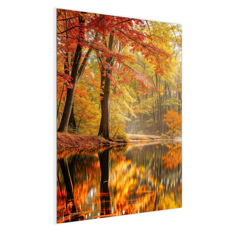 Magnettafel - Herbstwald am See