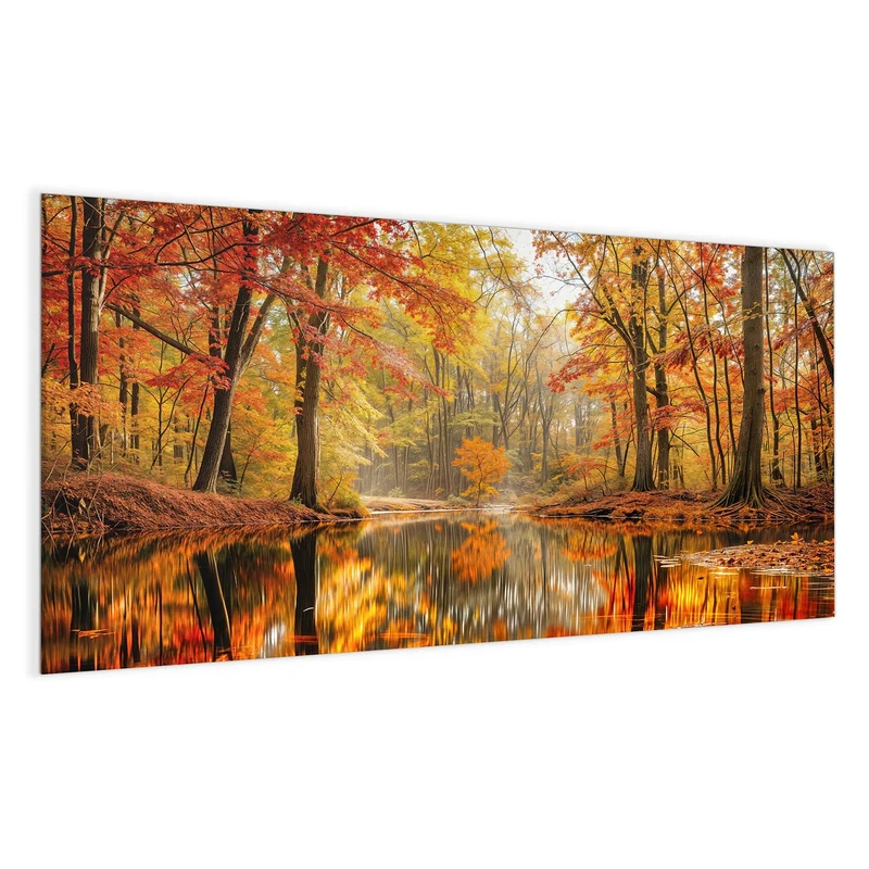 Magnettafel - Herbstwald am See