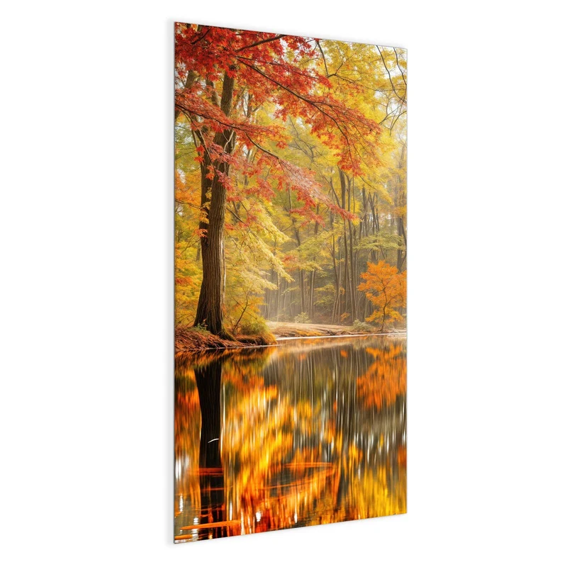 Magnettafel - Herbstwald am See