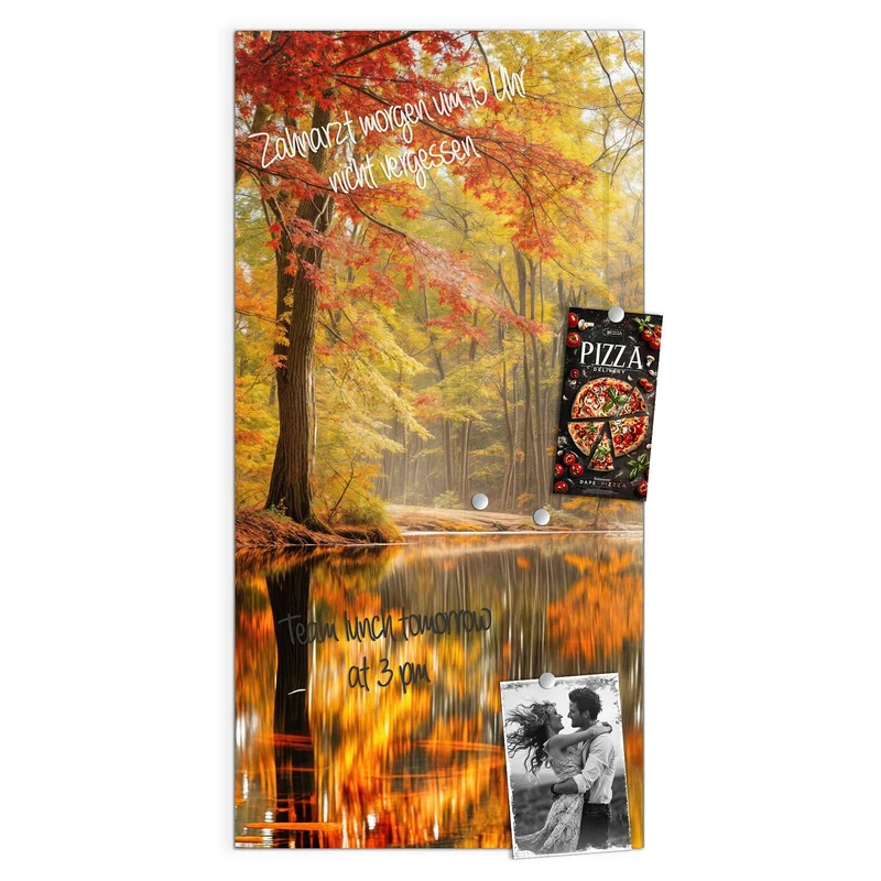 Magnettafel - Herbstwald am See