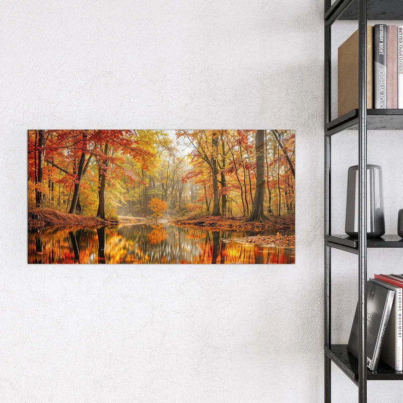 Magnettafel - Herbstwald am See