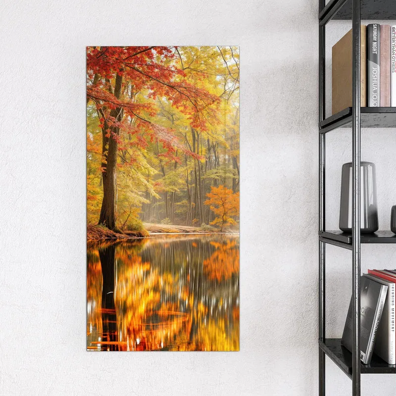 Magnettafel - Herbstwald am See