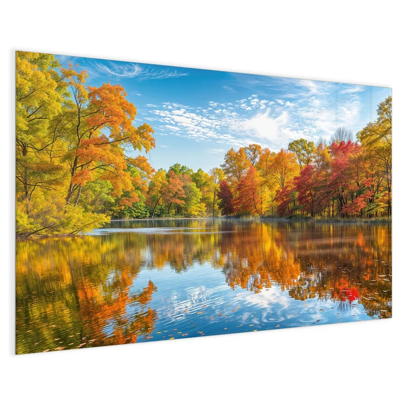 Magnettafel - Spiegelung im Herbstsee