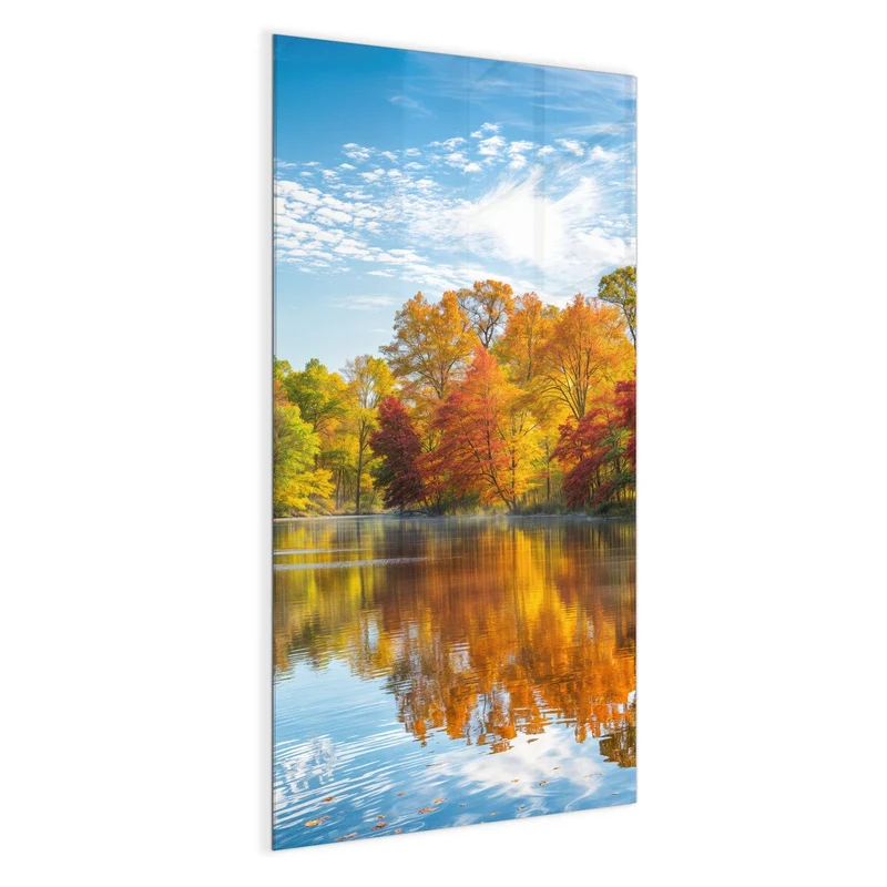 Magnettafel - Spiegelung im Herbstsee