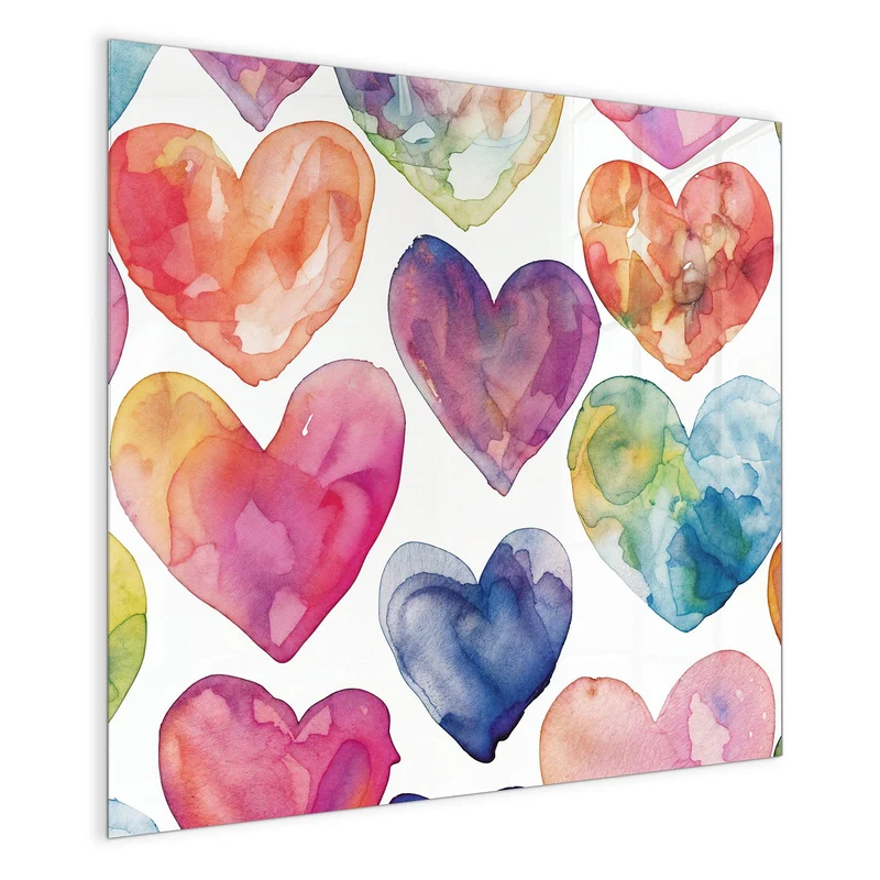 Magnettafel - Aquarellherzen