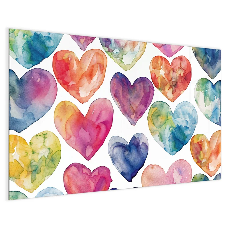 Magnettafel - Aquarellherzen