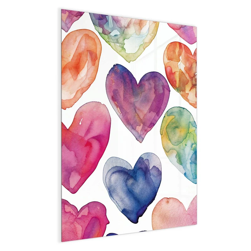 Magnettafel - Aquarellherzen