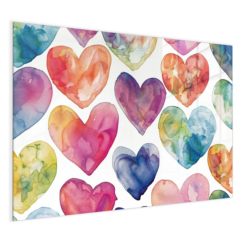 Magnettafel - Aquarellherzen