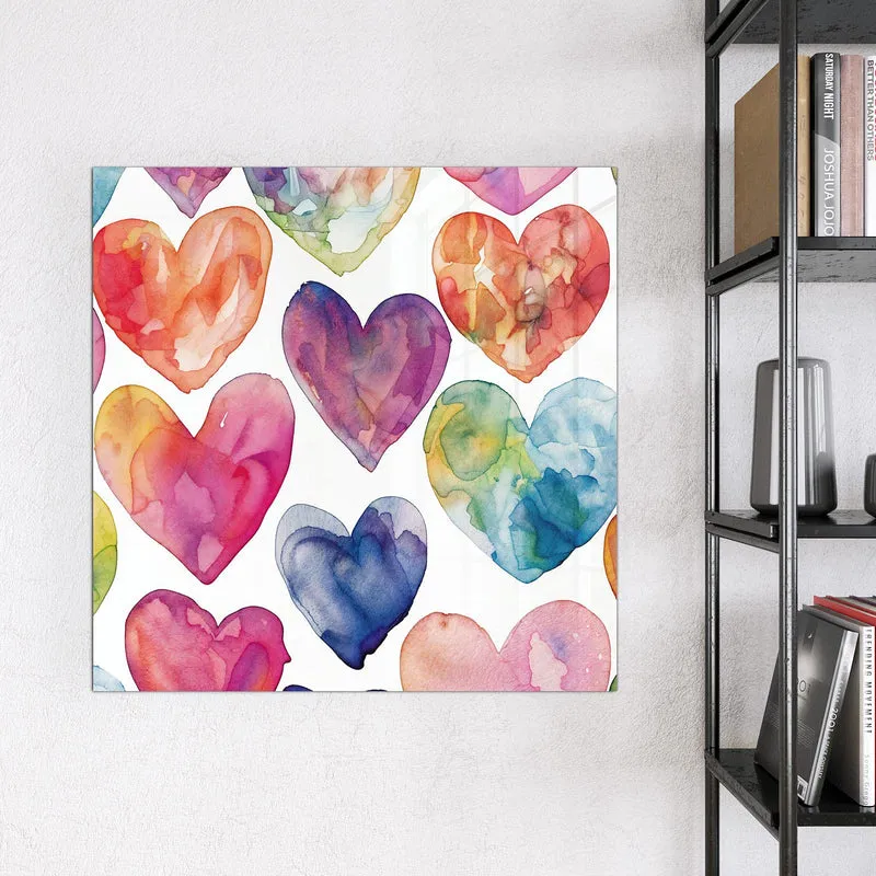 Magnettafel - Aquarellherzen