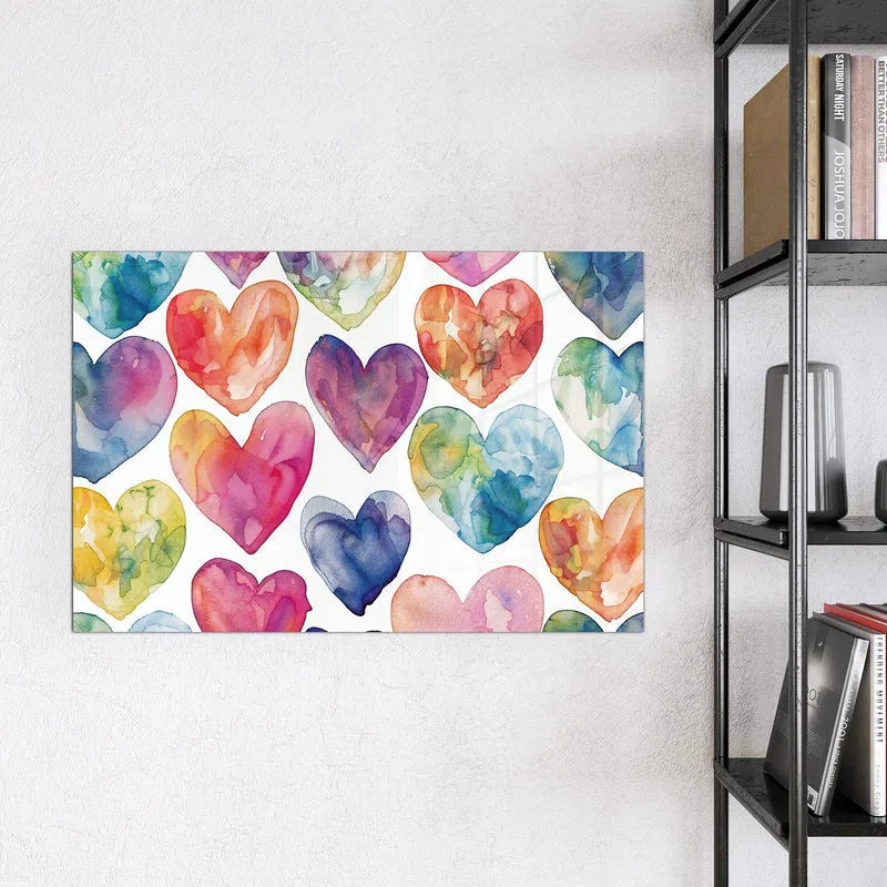 Magnettafel - Aquarellherzen
